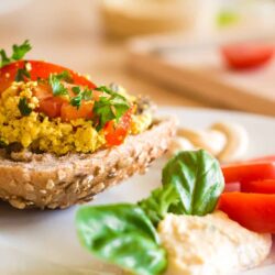 tofu scramble on breadroll